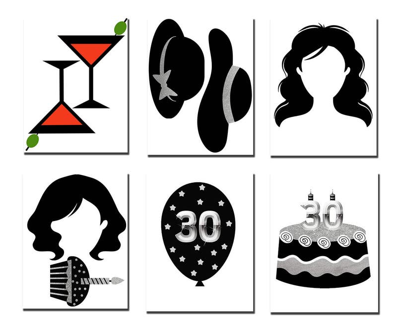30th Birthday Photo Booth Props: printable PARTY - Etsy