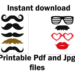 Photo Booth Props Printable Props Printable Mustache Photo Booth Props ...