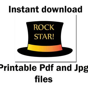 Rock Party Photo Booth Props: rock STAR Party Rock Party Props,music ...