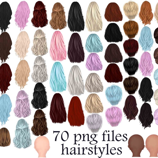 Hairstyles Clipart, Girls Hair Clipart, Hair Clip Art, Womans Hair Clipart, Best Friends Clipart, Custom Hairstyles, Besties Clipart