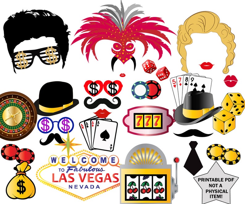 Casino Photo Booth Props LAS VEGAS PARTY Poker Party PropsPoker nightCasino BirthdayVegas photoboothAtlantic city