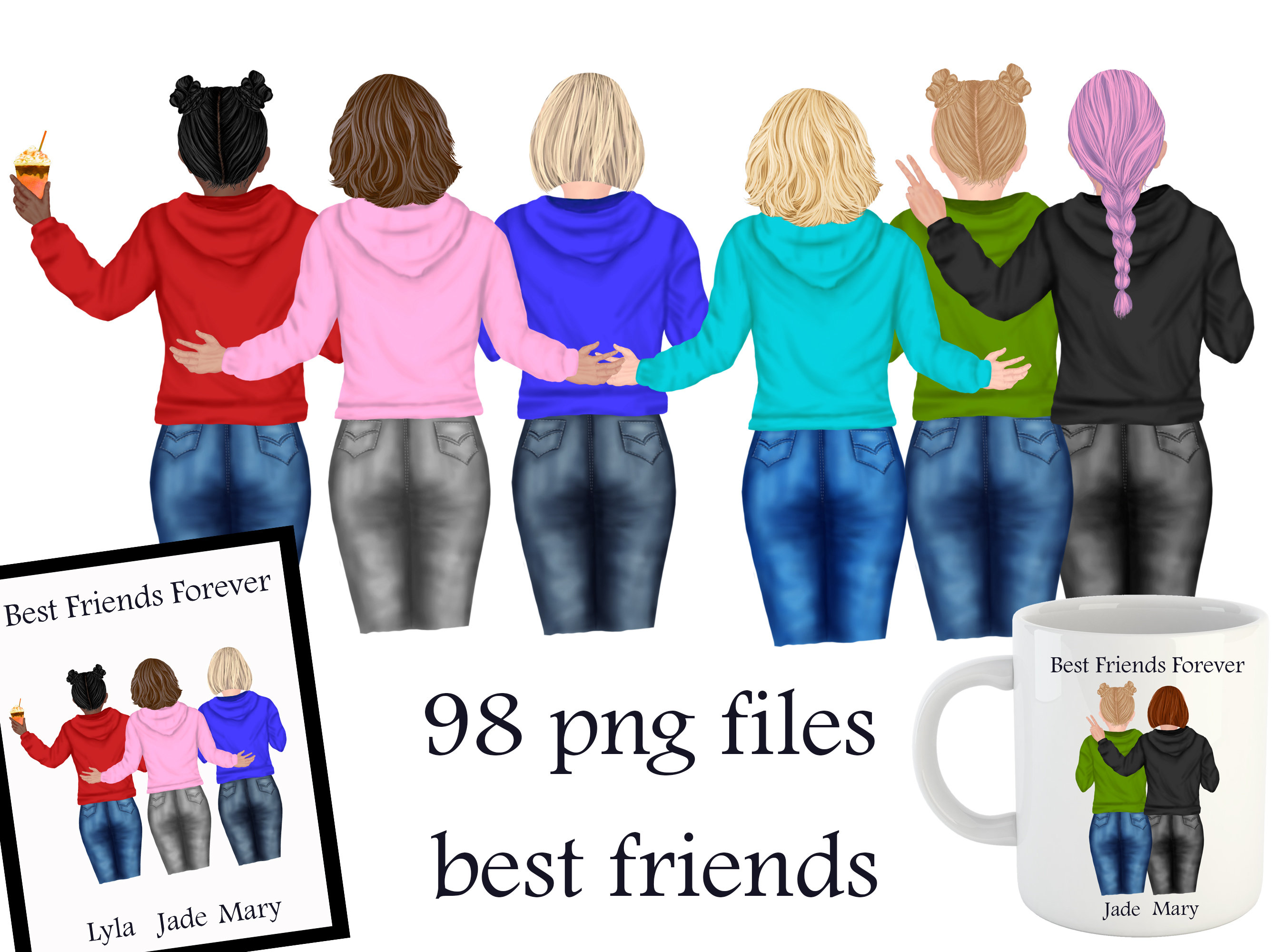Download Best Friends Clipart Sisters Clipart Bff Clipart Bff Custom Art Besties Clipart Soul Sisters Clipart Bff Mug Design