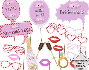 Printable Bridal Shower Photo Booth Props Bride Photobooth Props Bachelorette Printable Props Bachelorette Party Bride To Be