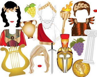 Toga Party Photo booth Props: "ROMAN THEMED PARTY" Ancient Rome,Birthey party prop,Roman decorations,Printable party prop, Party Photobooth