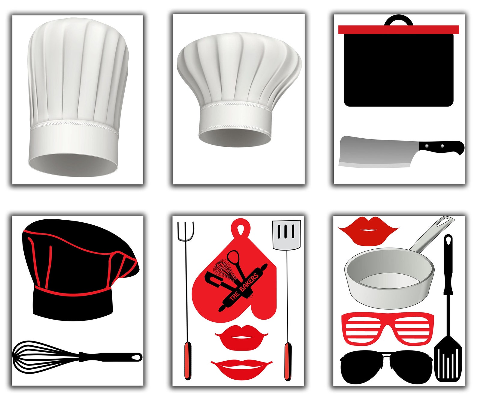 Chef Party Photo Booth Props: Baking Theme (digital Download) - Etsy