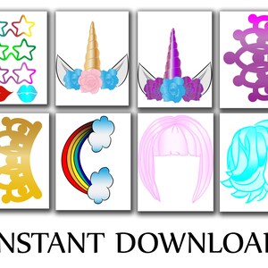 Unicorn Photo Booth Props: unicorn PARTY Props Unicorn Birthday,rainbow ...