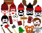 Lumberjack Photo Booth Props: 38 Printable Party Props (PDF)
