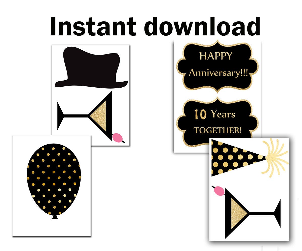 Accessoires Pour Photomaton 10e Anniversaire, 10 Ans D'accessoires