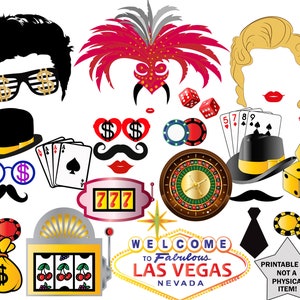 Accesorios para fotomatón de fiestas en Las Vegas: "ACCESORIOS PARA FIESTA DE CASINO", accesorios para fiestas de póquer, cumpleaños de casino, fotomatón de Las Vegas, accesorios de Atlantic City, PDF imprimible