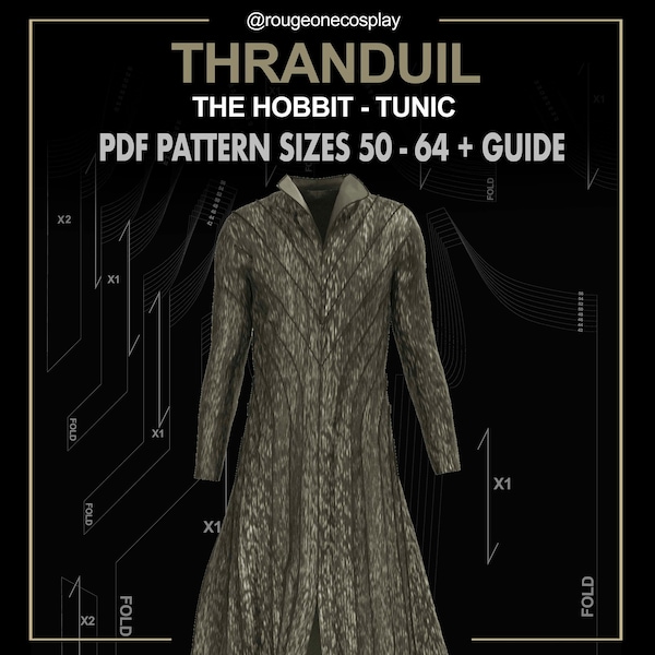 Thranduil sewing pattern elf DIGITAL sizes 50-64 + guide / elf