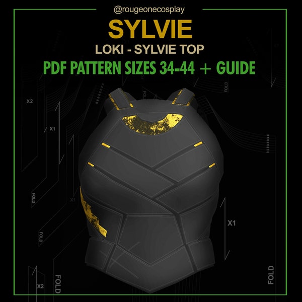 Sylvie cosplay patterns lady Loki costume TOP PDF Pattern SIZES 34 - 44 / patrón digital tallas 34 - 44