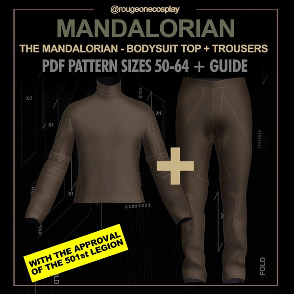 Mandalorian flight suit cosplay starwars TOP + TROUSERS DIGITAL pattern pdf sizes 50-64 + guide / mando suit