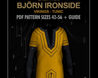 viking tunic pattern bjorn DIGITAL sizes 42-56 +EN/ES guide for Cosplay