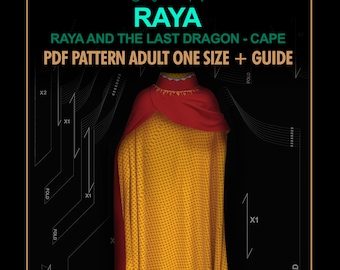 Raya cape Raya and the last dragon costume pattern PDF+ guide / Capa Raya y el último dragón - patrón PDF + guia.