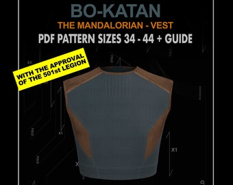 bo katan luchtafweergeschut vest starwars cosplay vest patroon DIGITALE maten 34-44 + gids / vluchtpak