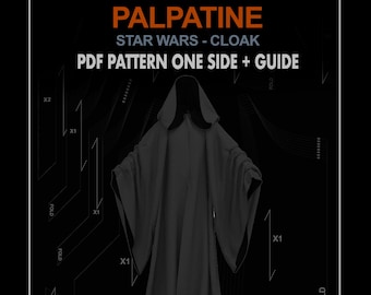 Palpatine cosplay disfraz capa starwars patrón cosplay DIGITAL talla única + guía