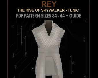 rey cosplay costume pattern DIGITAL sizes 34-44 + guide / jedi