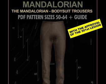 Mandalorian bodysuit starwars cosplay TROUSERS pattern PDF sizes 50-64 + guide / mando suit