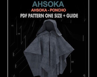 Ahsoka sewing pattern poncho starwars cosplay pattern DIGITAL one size + guide