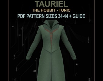 tauriel cosplay pattern schnittmuster kostüm the hobbit DIGITAL pattern PDF sizes 34-44 + guide / elf tunic