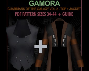 Gamora costume JACKET + TOP  -PDF Pattern sizes 34-44 +guide for Cosplay (Guardians of the Galaxy 2)