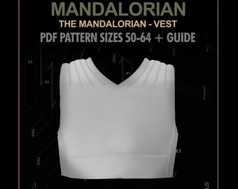 Mandalorian vest starwars cosplay DIGITAL pattern PDF sizes 50-64 + guide / mando flight suit