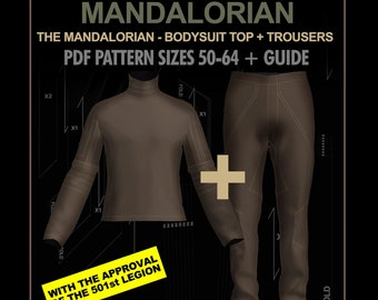 Mandalorian vlucht pak cosplay starwars TOP + broek digitaal patroon pdf maten 50-64 + gids / mando pak