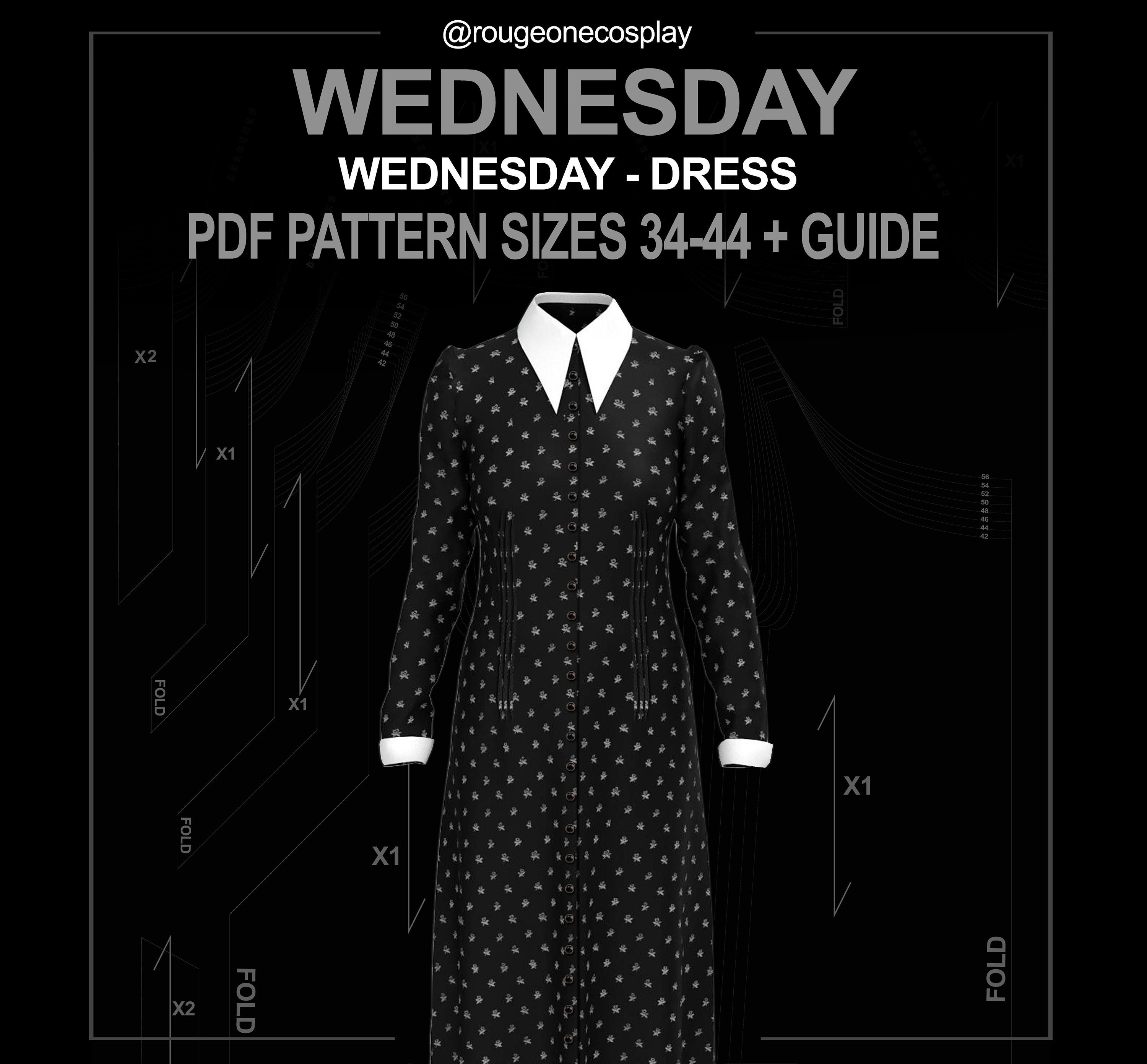 DIGITAL Dress Pattern / Wednesday Rave'n Dress / Gothic Dress 