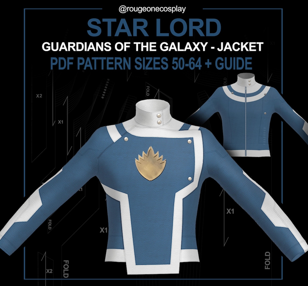 Star Lock Ropa Patrón de cosplay de chaqueta de Star Lord: Guardianes de la Galaxia ...
