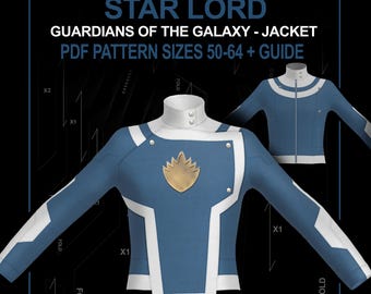 Star Lord Jacket Cosplay Pattern: Guardians of the Galaxy (Sizes 50-64) (Digital Download)