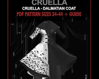 Naaipatroon Cruella Dalmatische jas: maten 34-44 (pdf-download)