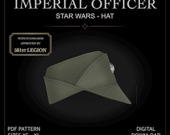 Muster für imperiale Offiziersmütze: Star Wars Cosplay (Größen SX – XL) (Digitaler Download)