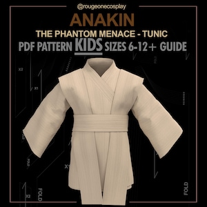 jedi anakin KIDS tunic kimono starwars cosplay TUNIC pattern DIGITAL pdf sizes 6-12 + guide / jedi suit