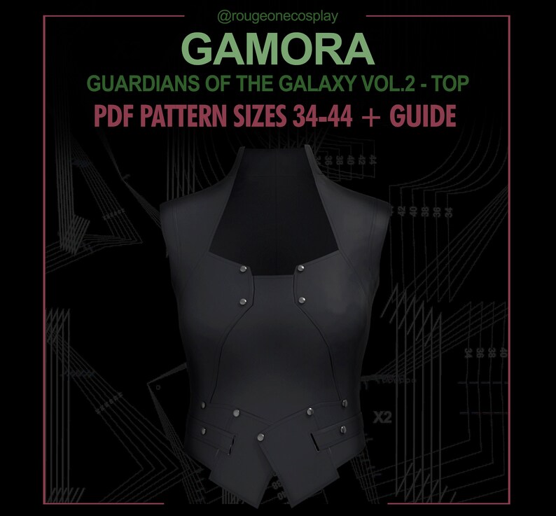 Gamora Costume Pattern TOP Pdf Sizes34-44 EN/ES Guide for - Etsy