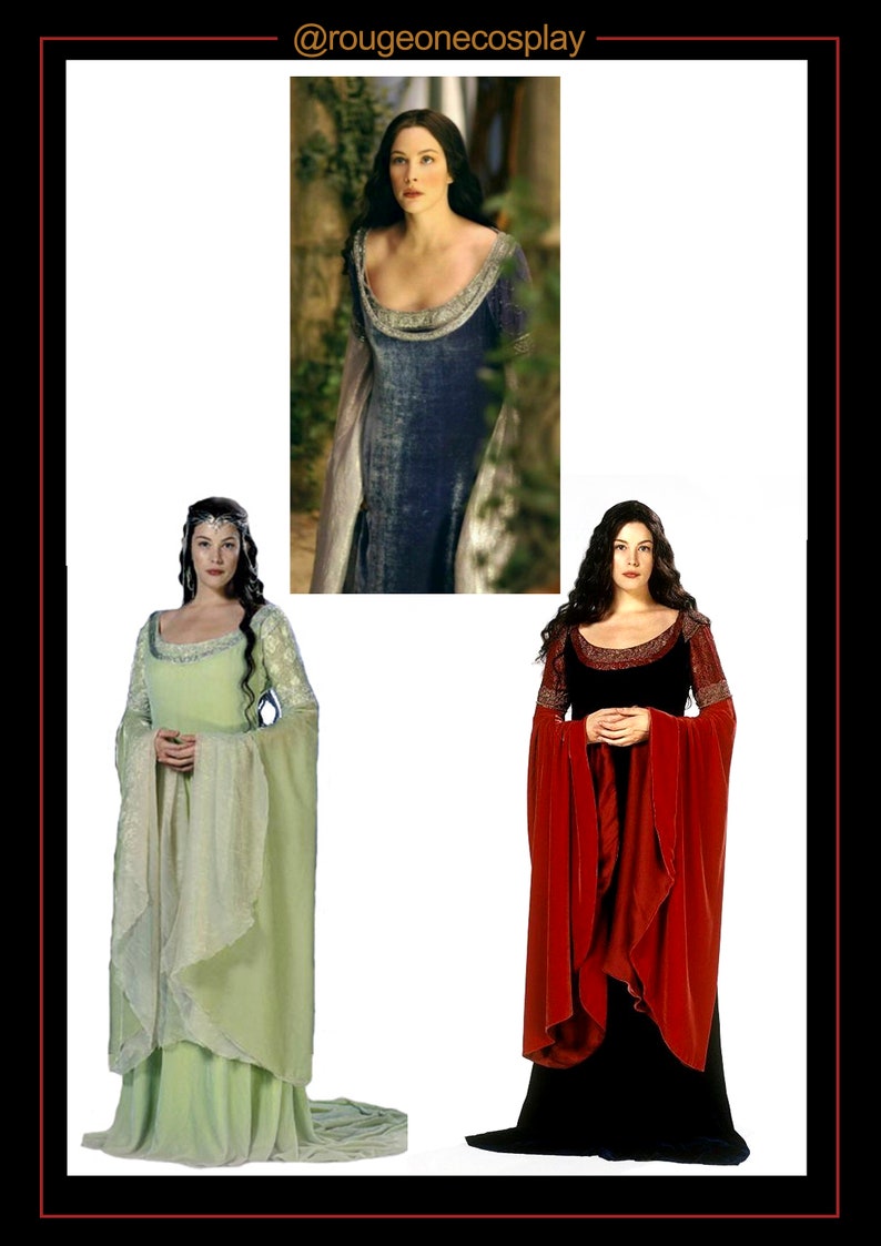 Arwen dress pattern medieval DIGITAL sizes 34-44 guide for Cosplay Lord of the Rings / 3x1 vestidos Arwen patrón 34-44 guia. image 9