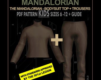 Mandalorian KIDS Fluganzug Star Wars Cosplay TOP + HOSE Schnittmuster pdf Größen 6-12 + Anleitung / Mando-Anzug