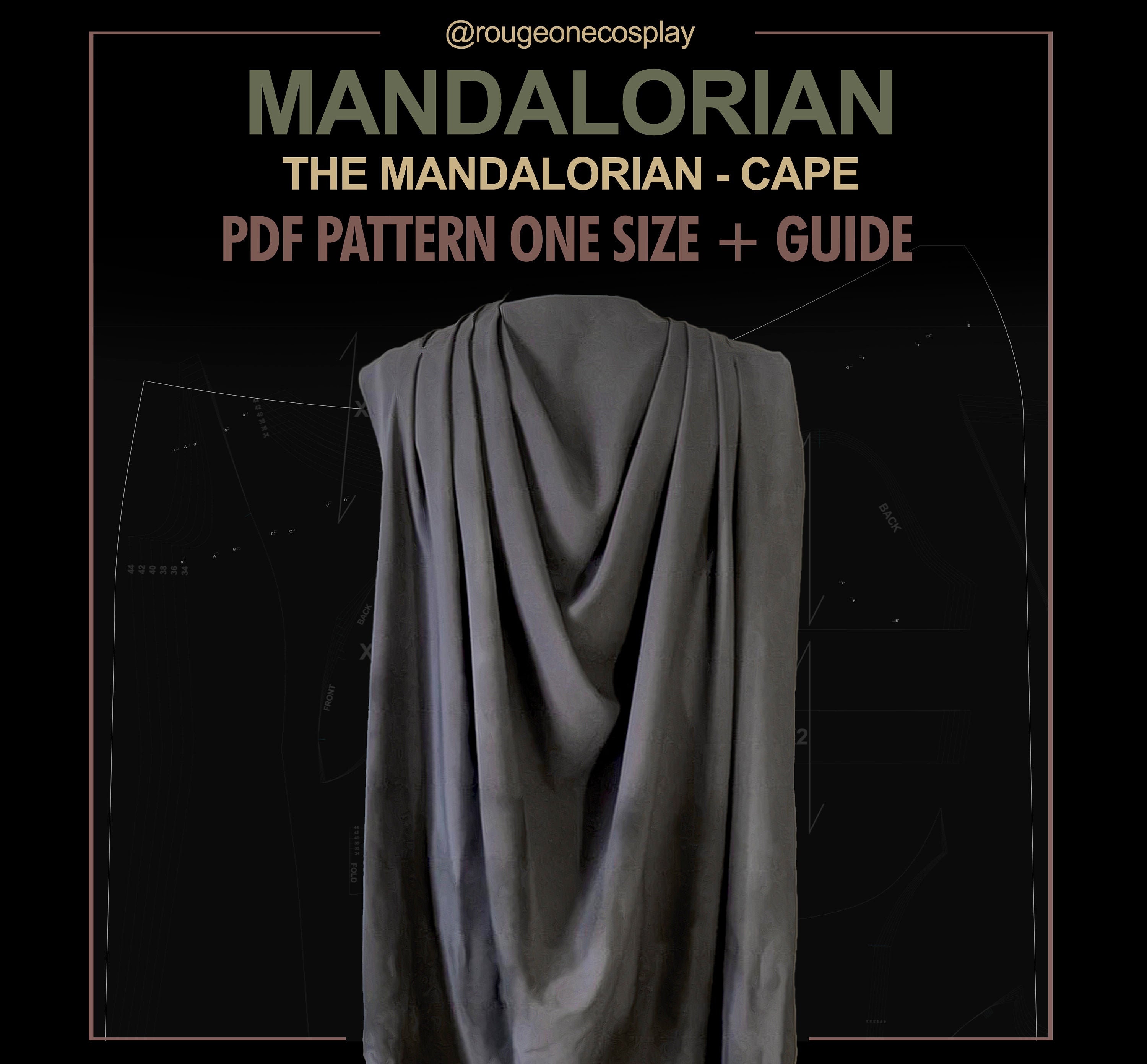 Mandalorian Armor Cape Starwars Cosplay DIGITAL Pattern picture