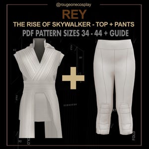 Patrón DIGITAL TOP + PANTALÓN disfraz cosplay rey tallas 34-44 + guía / jedi