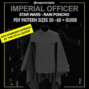 Imperial officer rain poncho costume DIGITAL sizes 46-64 + guide