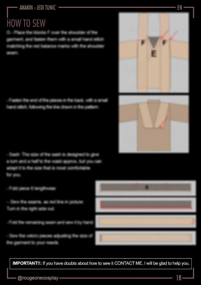 Obi Wan Sewing Pattern Tunic DIGITAL Sizes 50-64 + Guide / Jedi Suit - Etsy