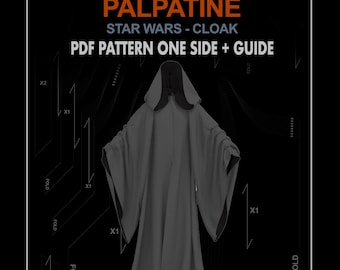 Palpatine cosplay costume cloak starwars cosplay pattern DIGITAL one size + guide