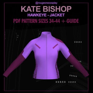 kate bishop cosplay hawkeye costume pattern PDF sizes 34-44 + guide / avengers