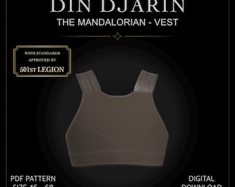 Mandalorian vest mandolorian costume pattern flak DIGITAL sizes 46-68 + guide / mando flight suit