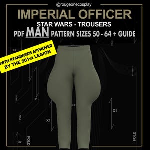 Imperial officer MAN gunner costume pants DIGITAL sizes 50-64 + guide
