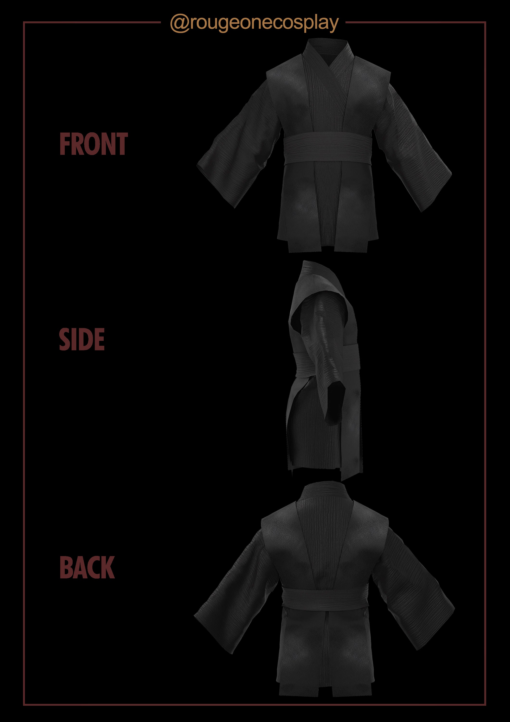 Anakin Tunic Pattern Robe Sash DIGITAL Sizes 50-64 + Guide / Jedi Suit ...