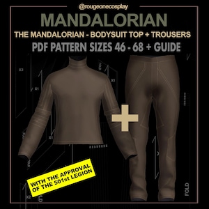 Mandalorian flight suit cosplay starwars TOP + TROUSERS DIGITAL pattern pdf sizes 46-68 + guide / mando suit