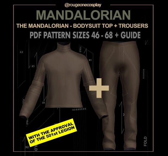 Mandalorian flight suit cosplay starwars TOP + TROUSERS DIGITAL pattern pdf sizes 46-68 + guide / mando suit