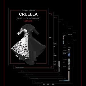 Cruella de vil kostüm deville PDF Pattern SIZES 34 44 guide for Cosplay / cruella abrigo patrón TALLAS 34-44 guide image 4