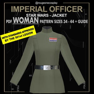 Imperial officer gunner WOMAN costume jacket DIGITAL sizes 34-44 + guide