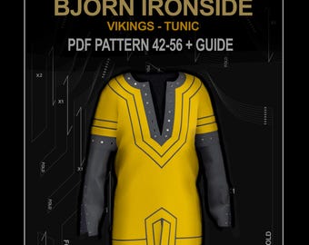 viking tunic pattern bjorn DIGITAL sizes 42-56 +EN/ES guide for Cosplay